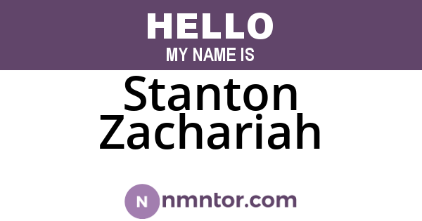 Stanton Zachariah