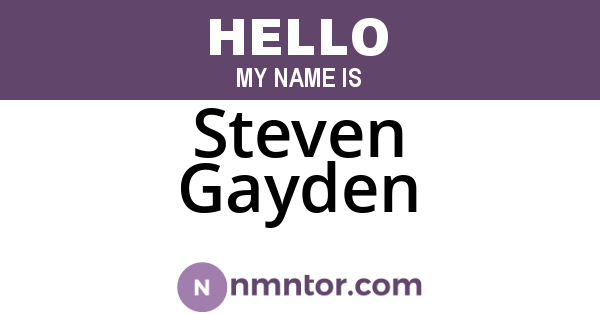 Steven Gayden