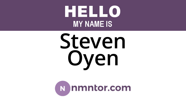 Steven Oyen