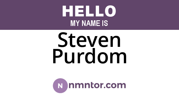 Steven Purdom