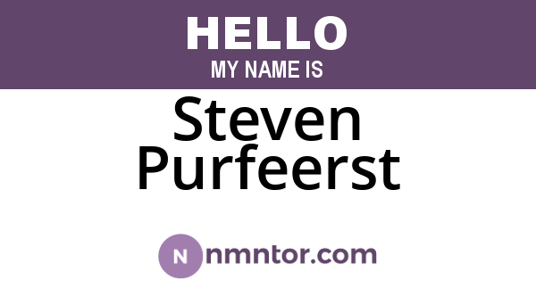 Steven Purfeerst