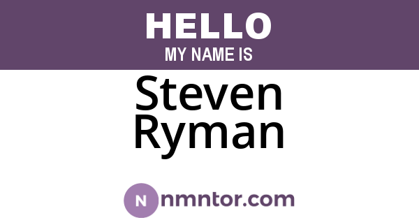 Steven Ryman