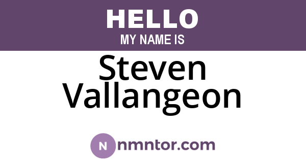 Steven Vallangeon