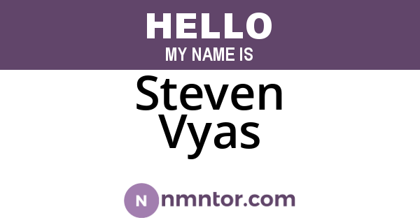 Steven Vyas