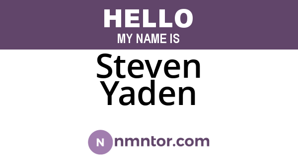 Steven Yaden