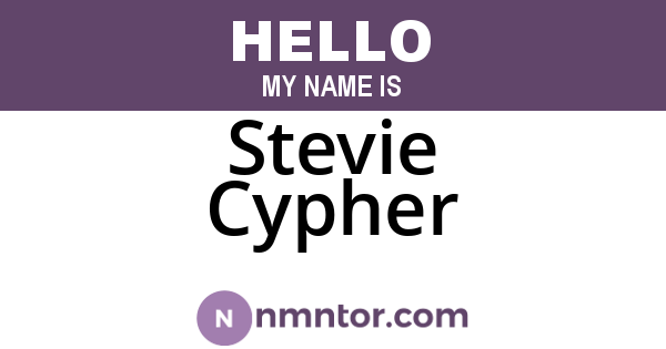 Stevie Cypher