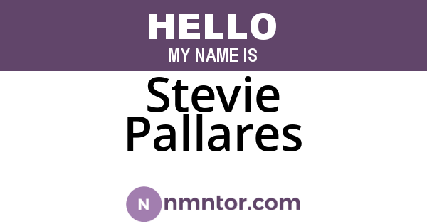 Stevie Pallares