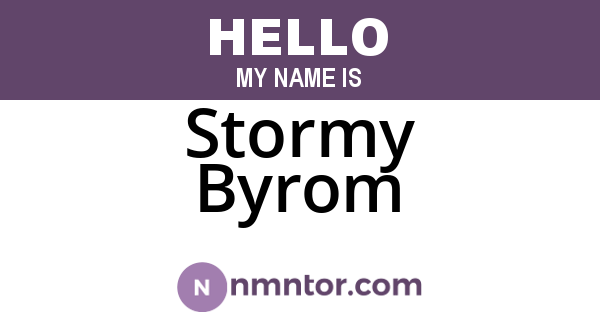 Stormy Byrom