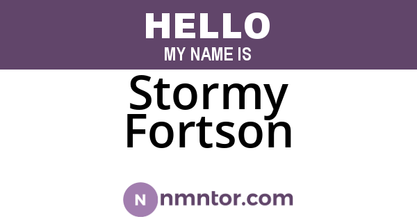 Stormy Fortson