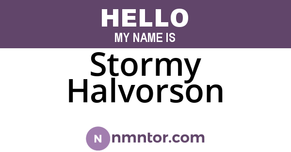 Stormy Halvorson