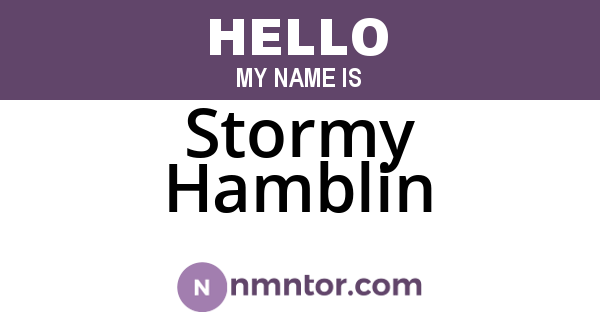 Stormy Hamblin