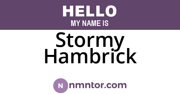 Stormy Hambrick