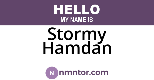 Stormy Hamdan