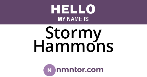 Stormy Hammons