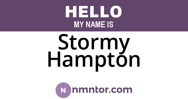 Stormy Hampton