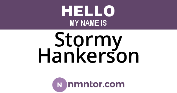 Stormy Hankerson