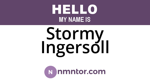 Stormy Ingersoll