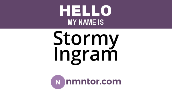 Stormy Ingram