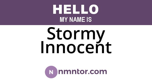 Stormy Innocent