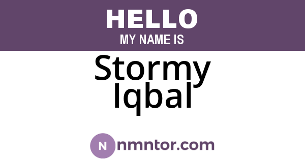 Stormy Iqbal