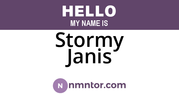 Stormy Janis