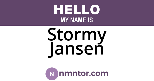 Stormy Jansen