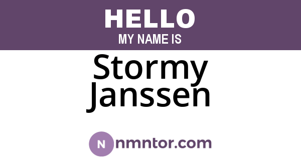 Stormy Janssen