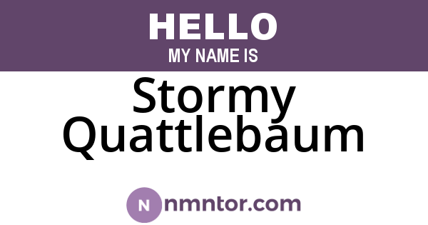 Stormy Quattlebaum