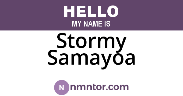 Stormy Samayoa