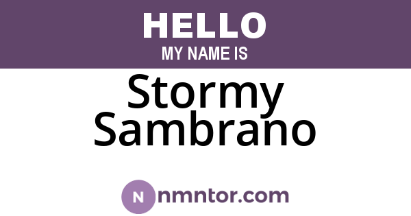 Stormy Sambrano