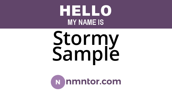 Stormy Sample