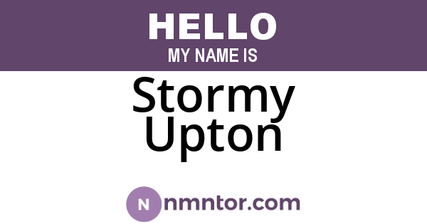 Stormy Upton