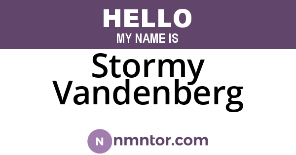 Stormy Vandenberg