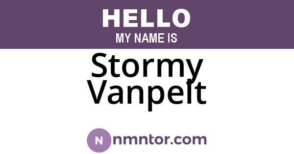 Stormy Vanpelt