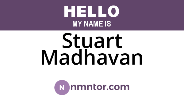 Stuart Madhavan