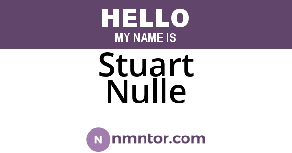 Stuart Nulle