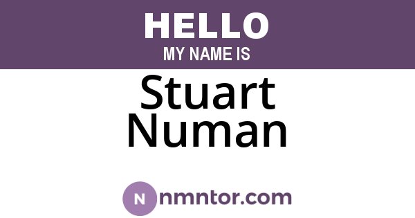 Stuart Numan