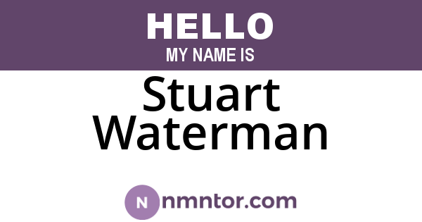 Stuart Waterman
