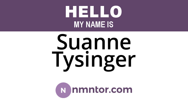 Suanne Tysinger