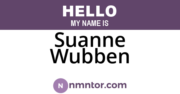 Suanne Wubben