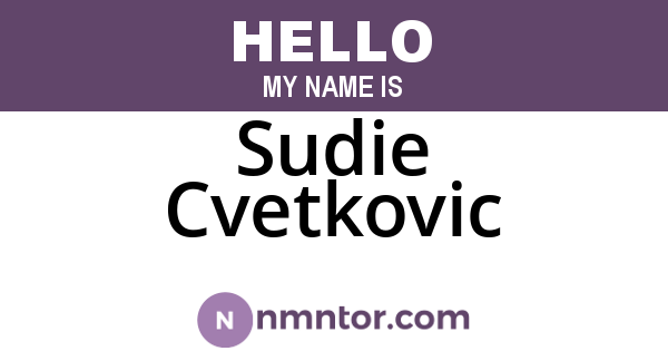 Sudie Cvetkovic