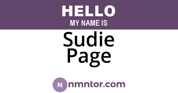 Sudie Page