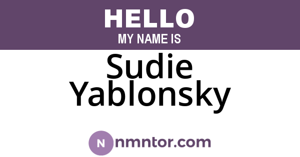 Sudie Yablonsky