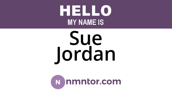 Sue Jordan