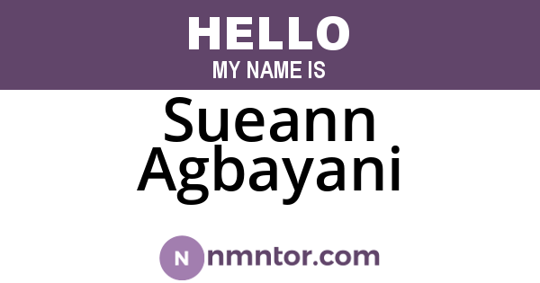 Sueann Agbayani