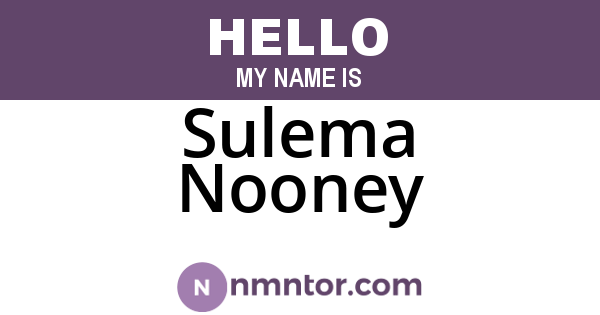 Sulema Nooney