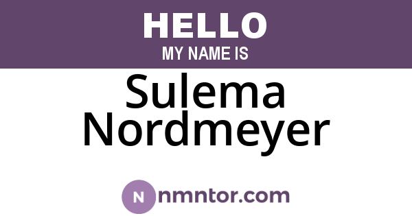 Sulema Nordmeyer