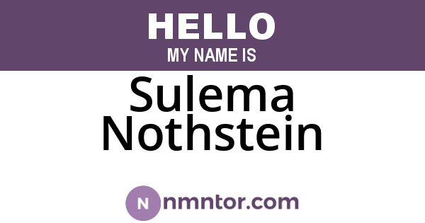 Sulema Nothstein