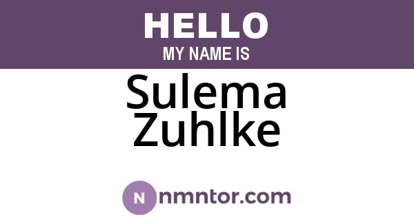 Sulema Zuhlke
