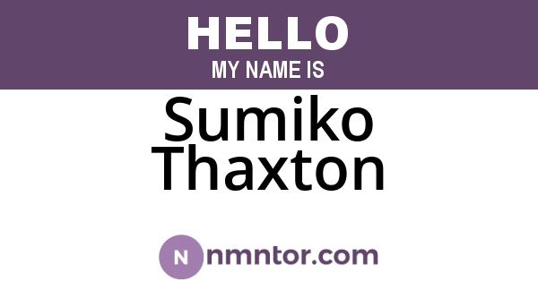 Sumiko Thaxton